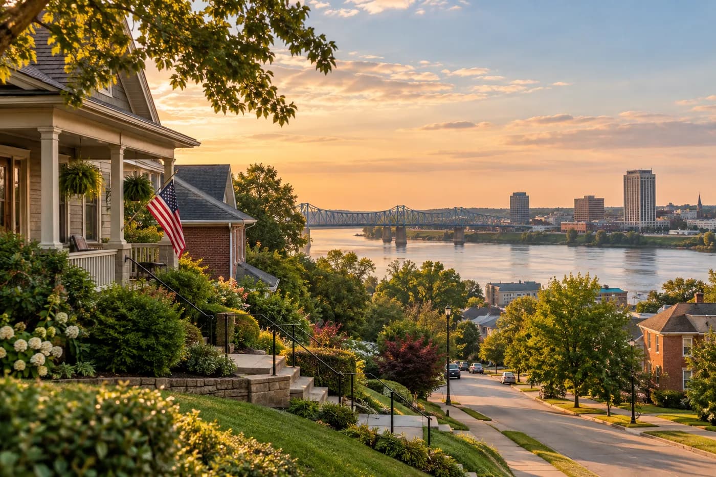 Evansville, Indiana cityscape