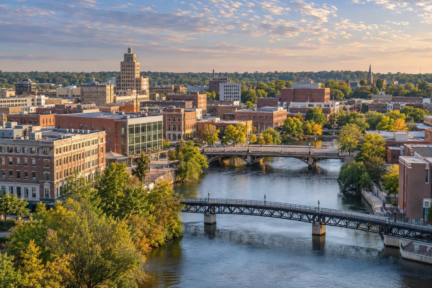 Kalamazoo, Michigan cityscape